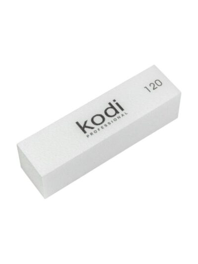 No. 174 Buff-bar, abrasiveness: 120, color: white, size: 95 * 25 * 25 mm, with the logo "KodiProfessional"