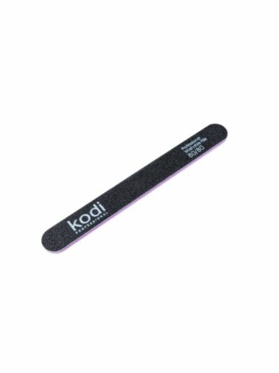 №44 Straight file, abrasiveness 80/80,color: black, side elements: purple, size:178*19*4 mm, with the logo"Kodi Professional"